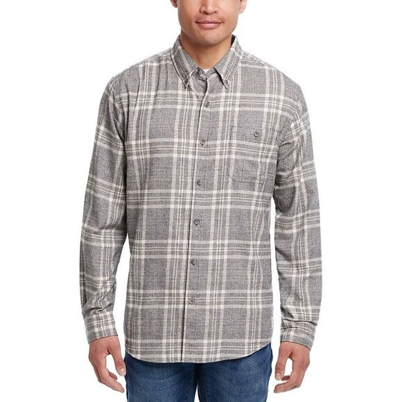 Weatherproof Vintage Plaid Flannel Button Down Shirt Men’s XL Gray - Picture 1 of 7